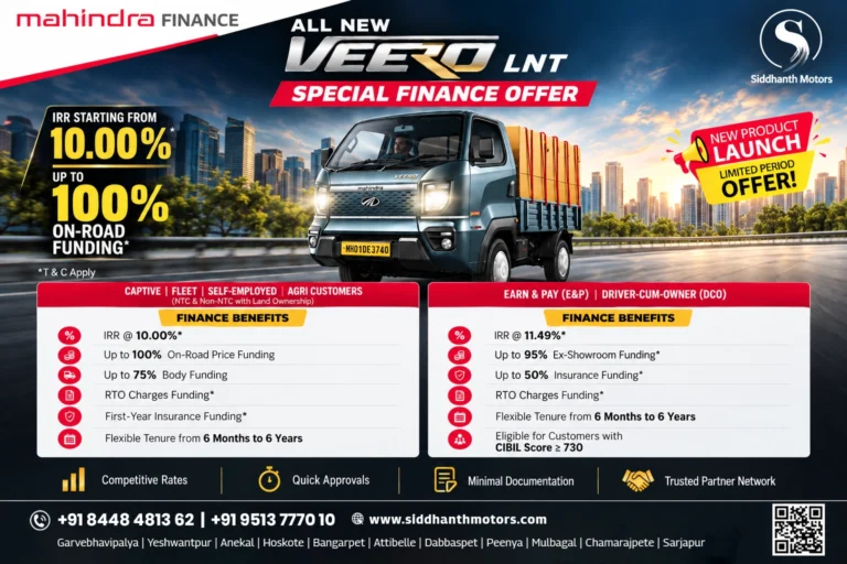 All New Mahindra Veero LNT: Launch Finance Offer at Siddhanth Motors